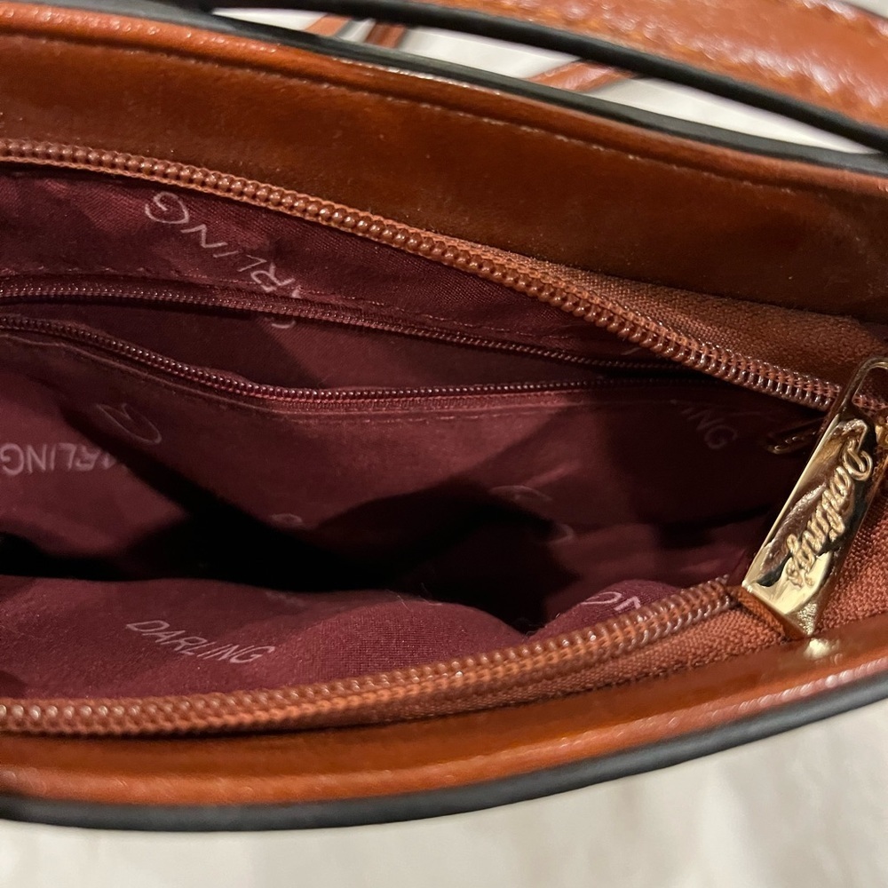 Darling Two -Tone Structured Leather Crossbody Bag - Picture 8 of 9